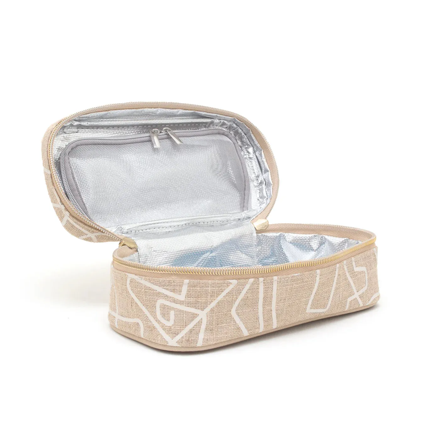 WHITE ABSTRACT LINES PETITE BEAUTY POCHE