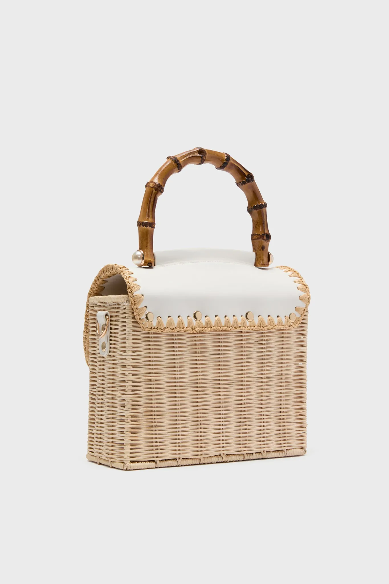White and Natural Charli Box Bag