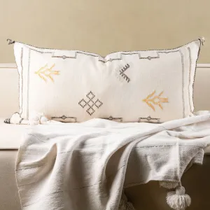 White Cactus silk pillow cover
