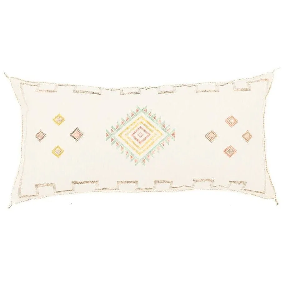White Cactus silk pillow cover
