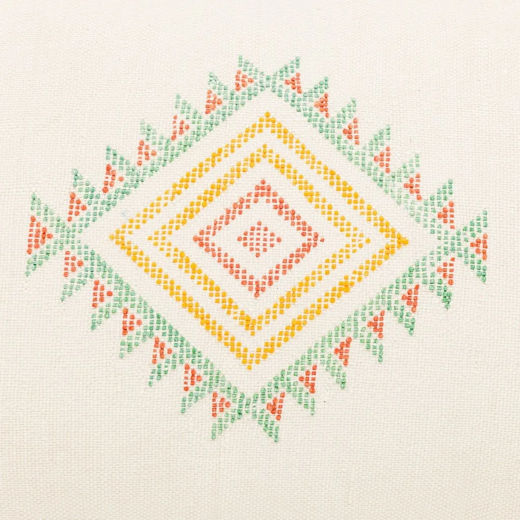 White Cactus silk pillow cover