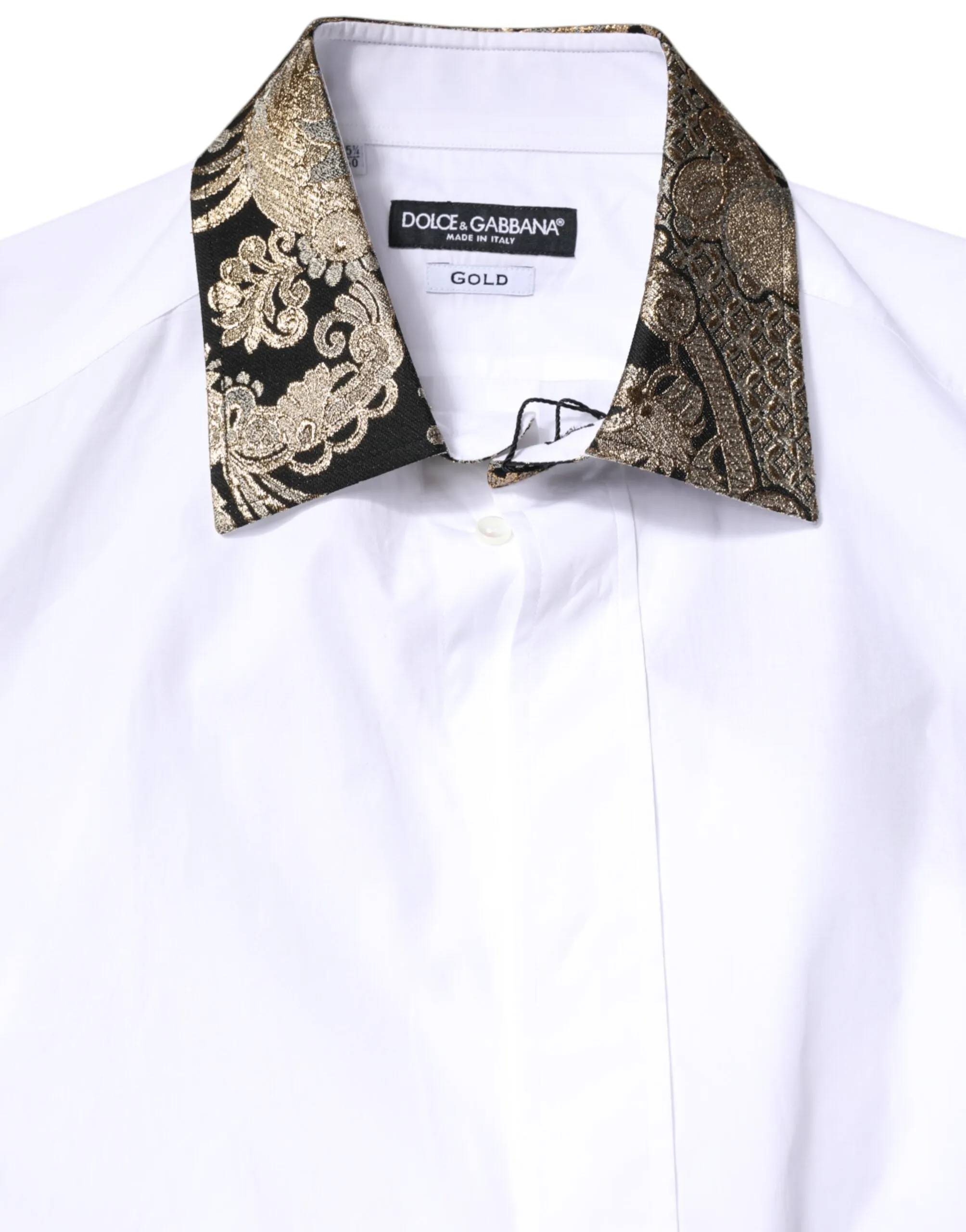 White Cotton GOLD Men Dress Formal Shirt