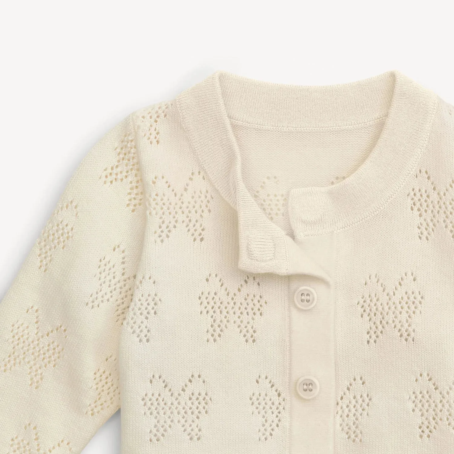 white cotton magnetic cardigan