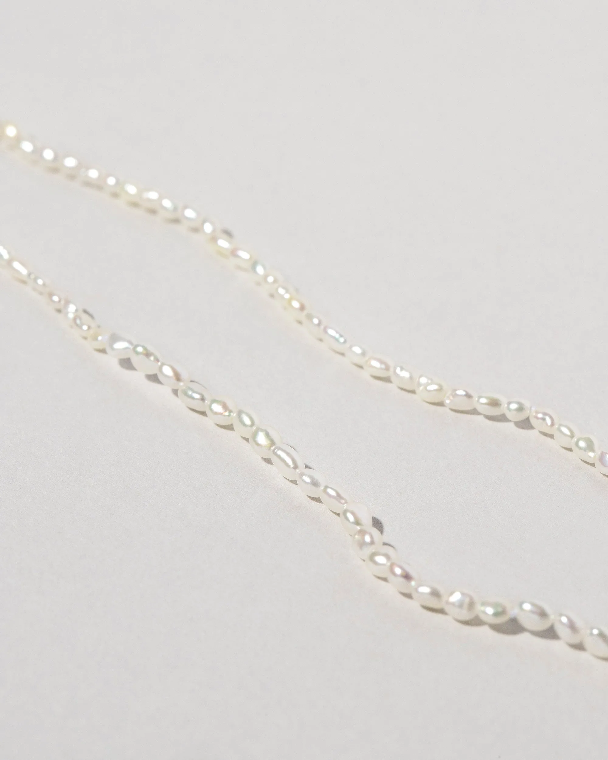 White Oval Seed Pearl Choker Necklace