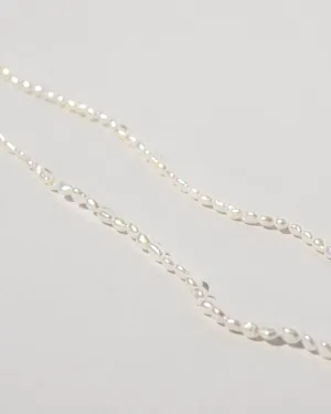 White Oval Seed Pearl Choker Necklace