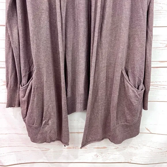 Wilfred Aritzia Dusty Mauve Flaubert Silk Cashmere Open Front Sweater Cardigan