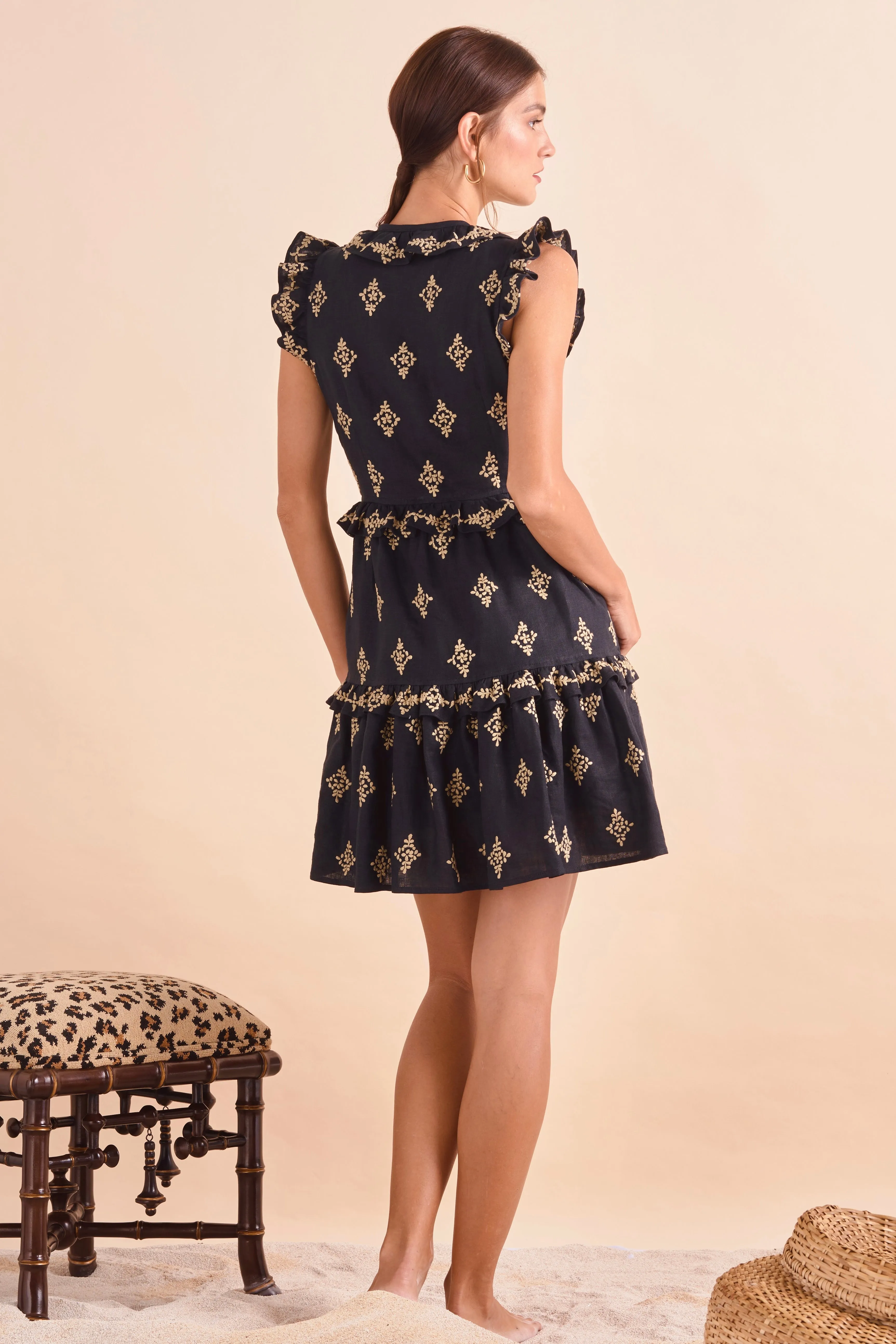 Willow Dress, Blk Khaki