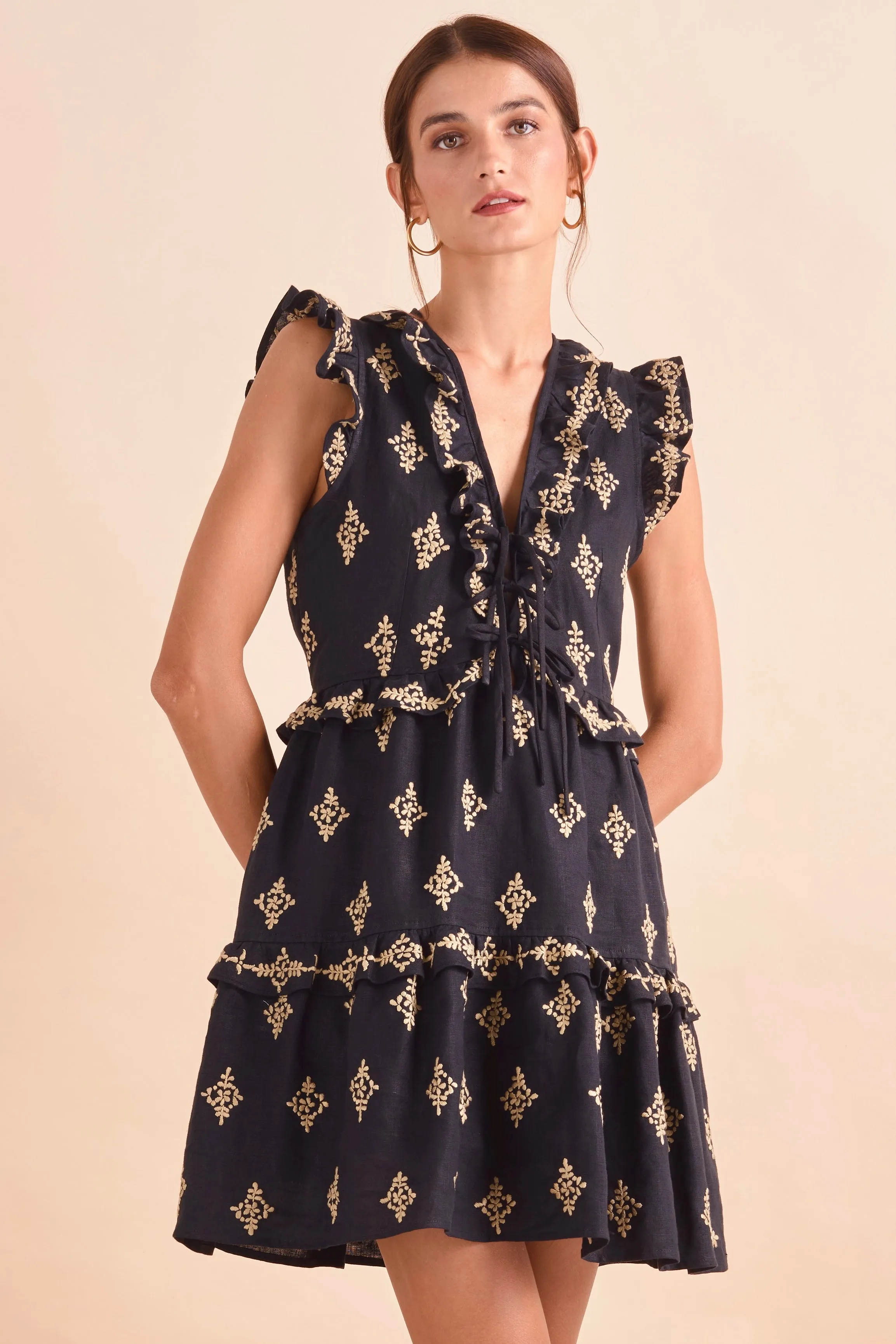 Willow Dress, Blk Khaki
