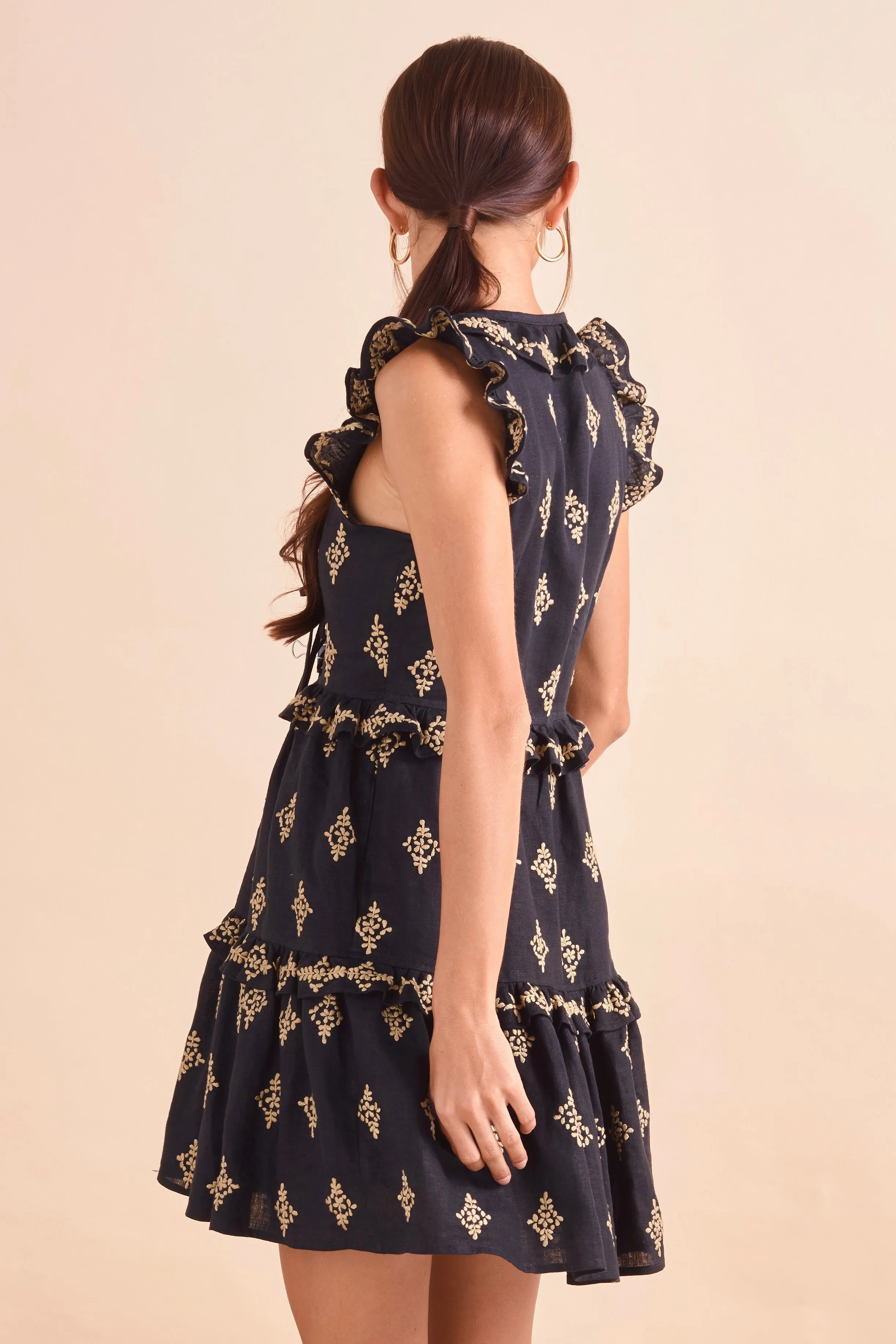 Willow Dress, Blk Khaki