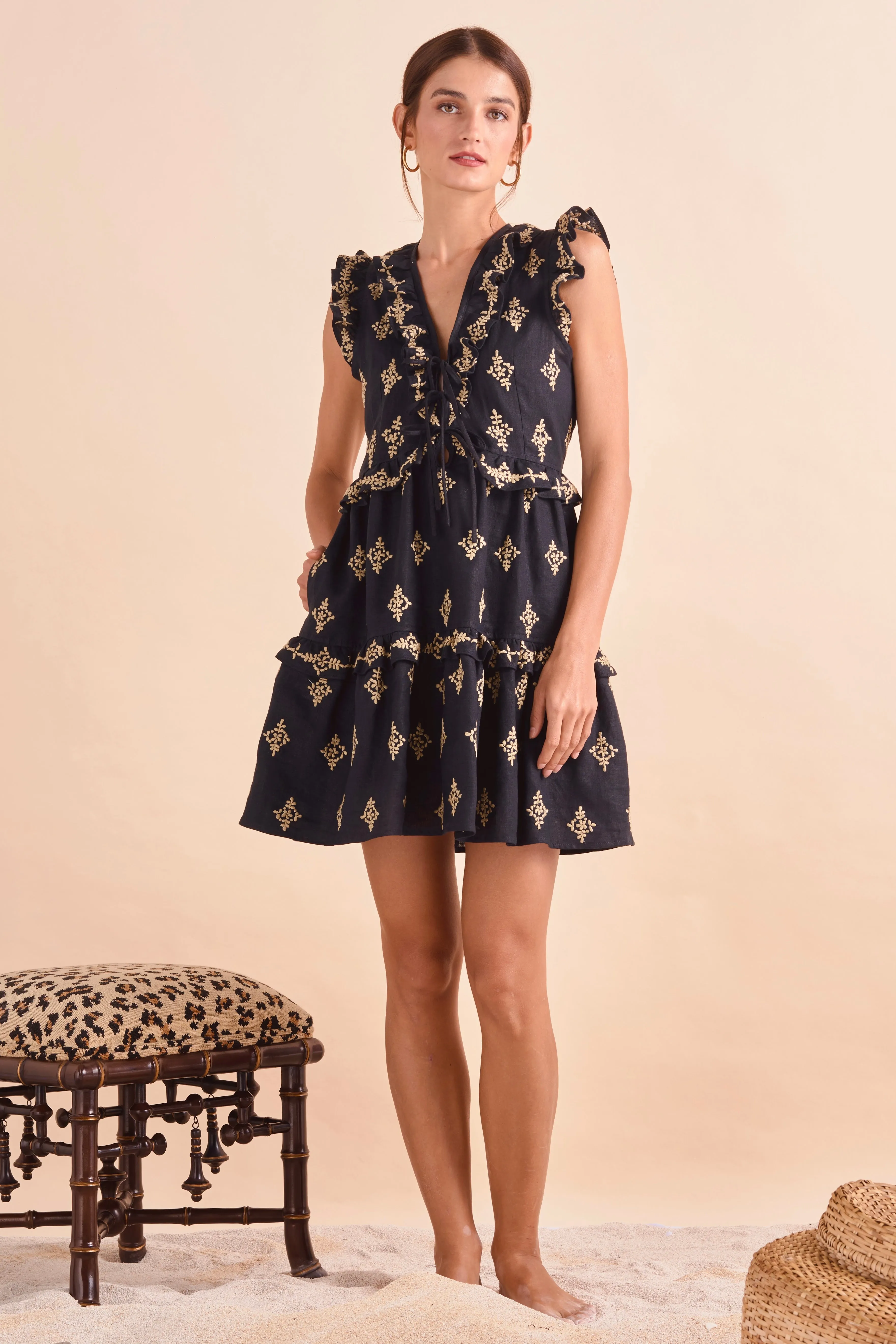Willow Dress, Blk Khaki