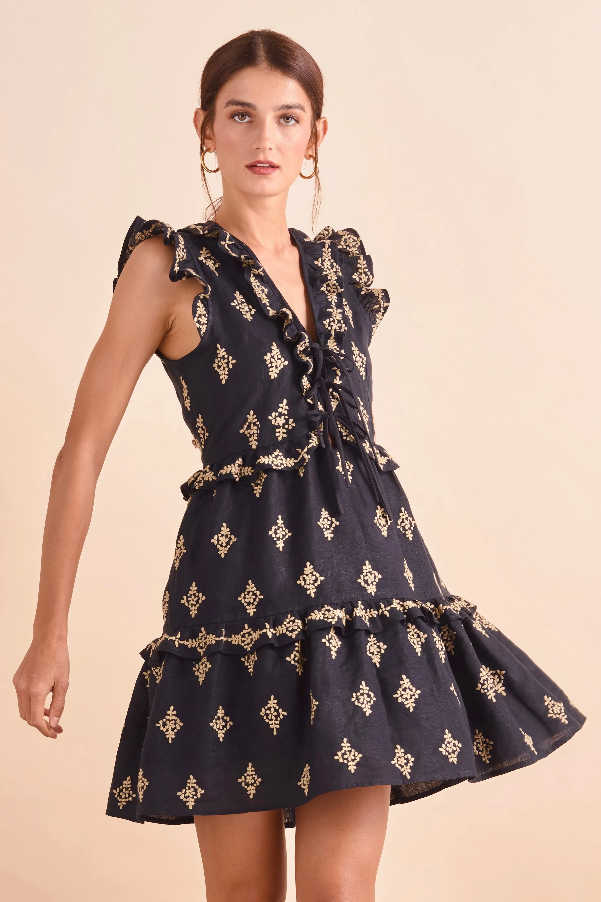 Willow Dress, Blk Khaki