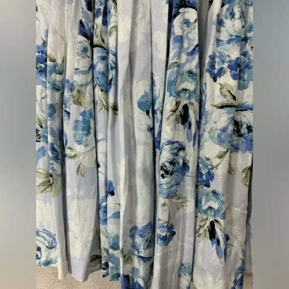 Willow Raissa Linen Blend Blue Purple Floral Strap Mini Dress Women’s Medium