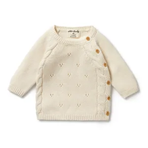 Wilson   Frenchy Knitted Pointelle Kimono Cardigan - Ecru