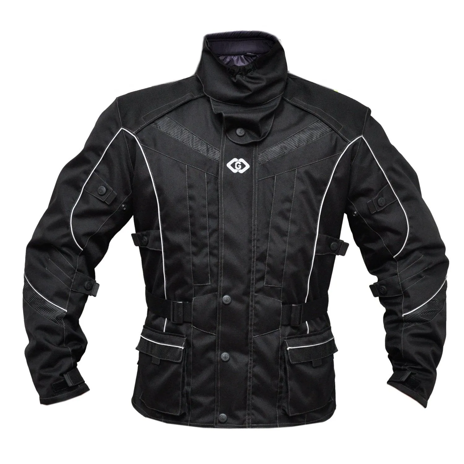 Wolf Textile Motorcycle Armoured Biker Jacket Reflector