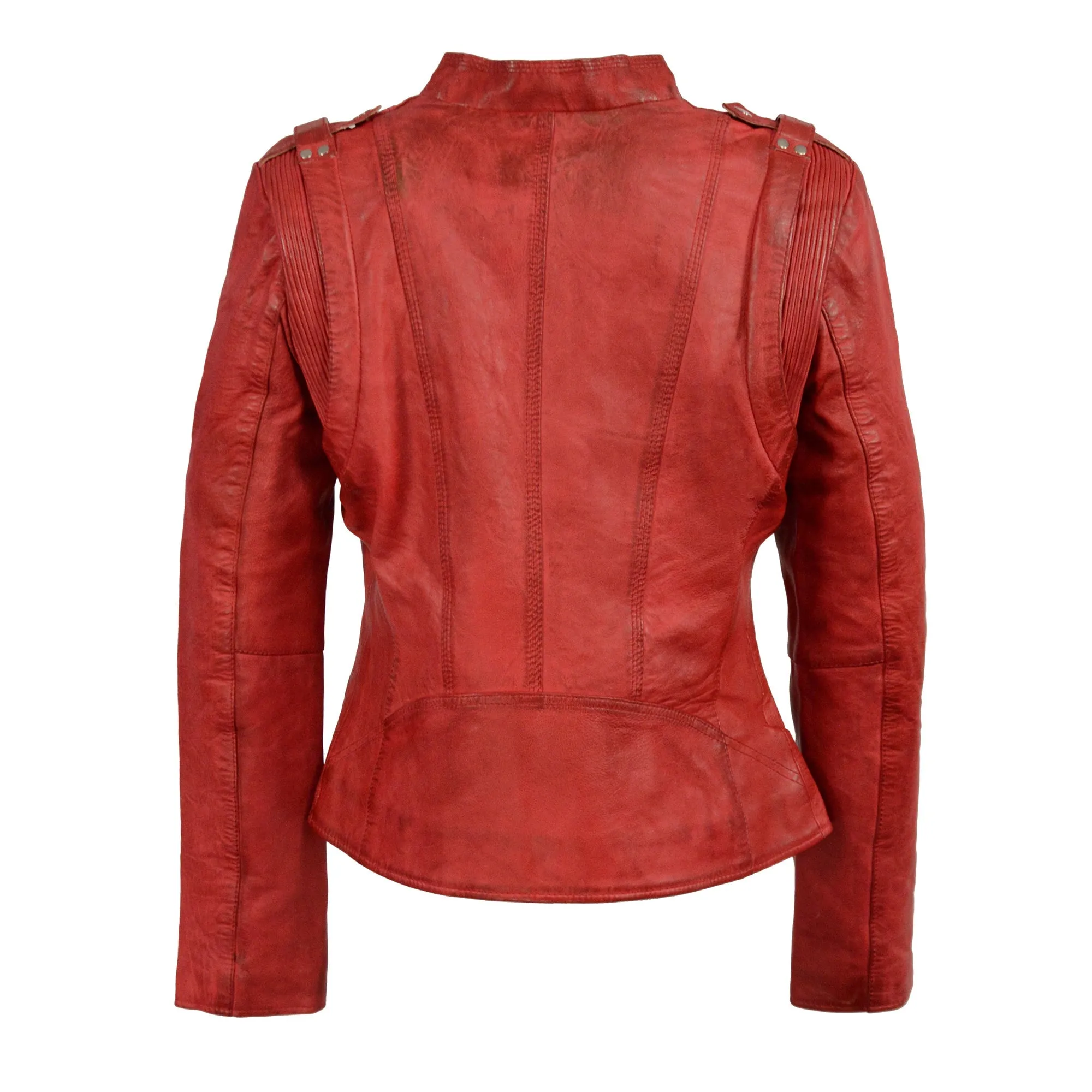 Woman's Double Zipper Asymmetrical Moto Jacket