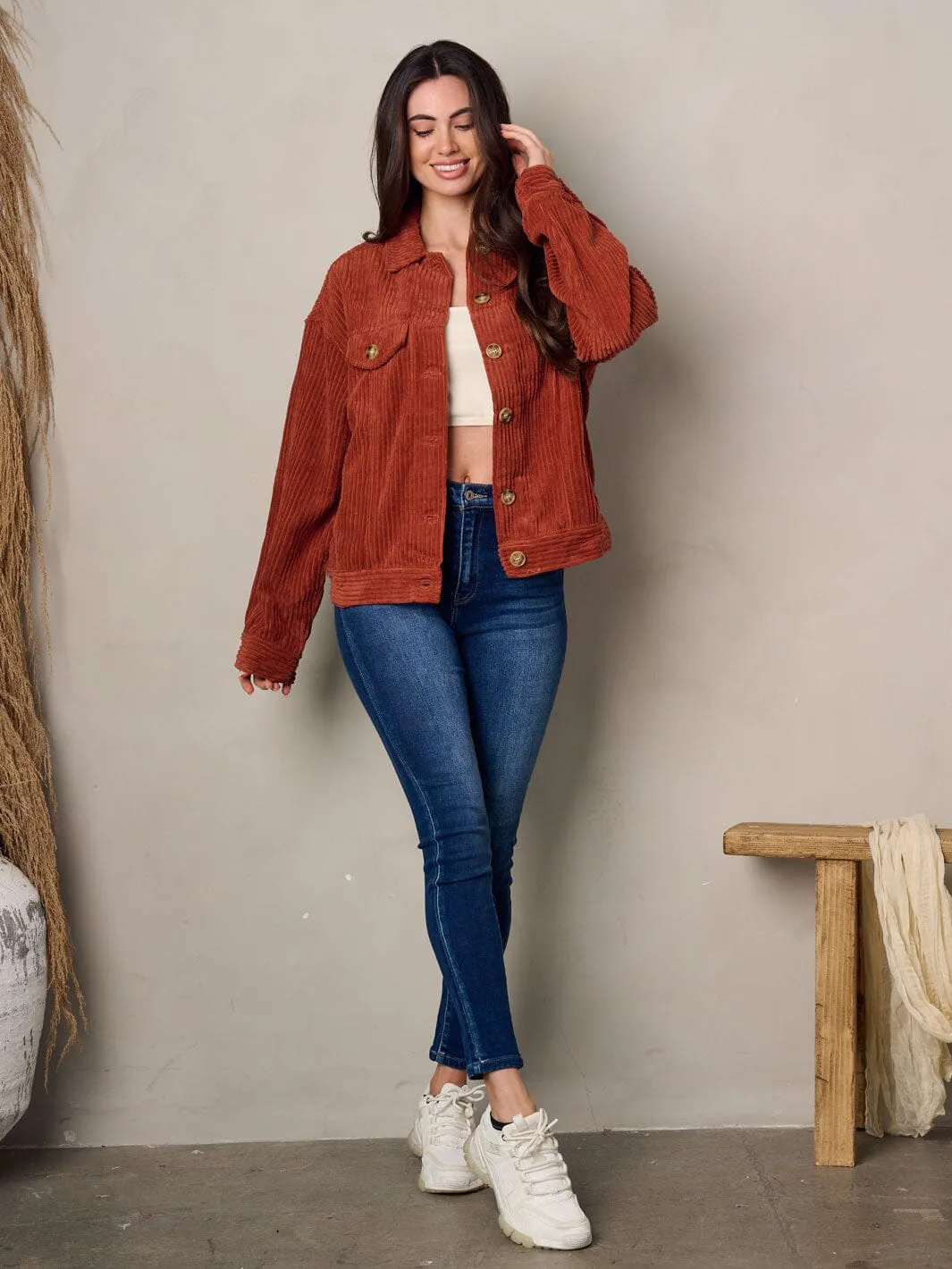 WOMEN'S LONG SLEEVE BUTTON UP JACKET