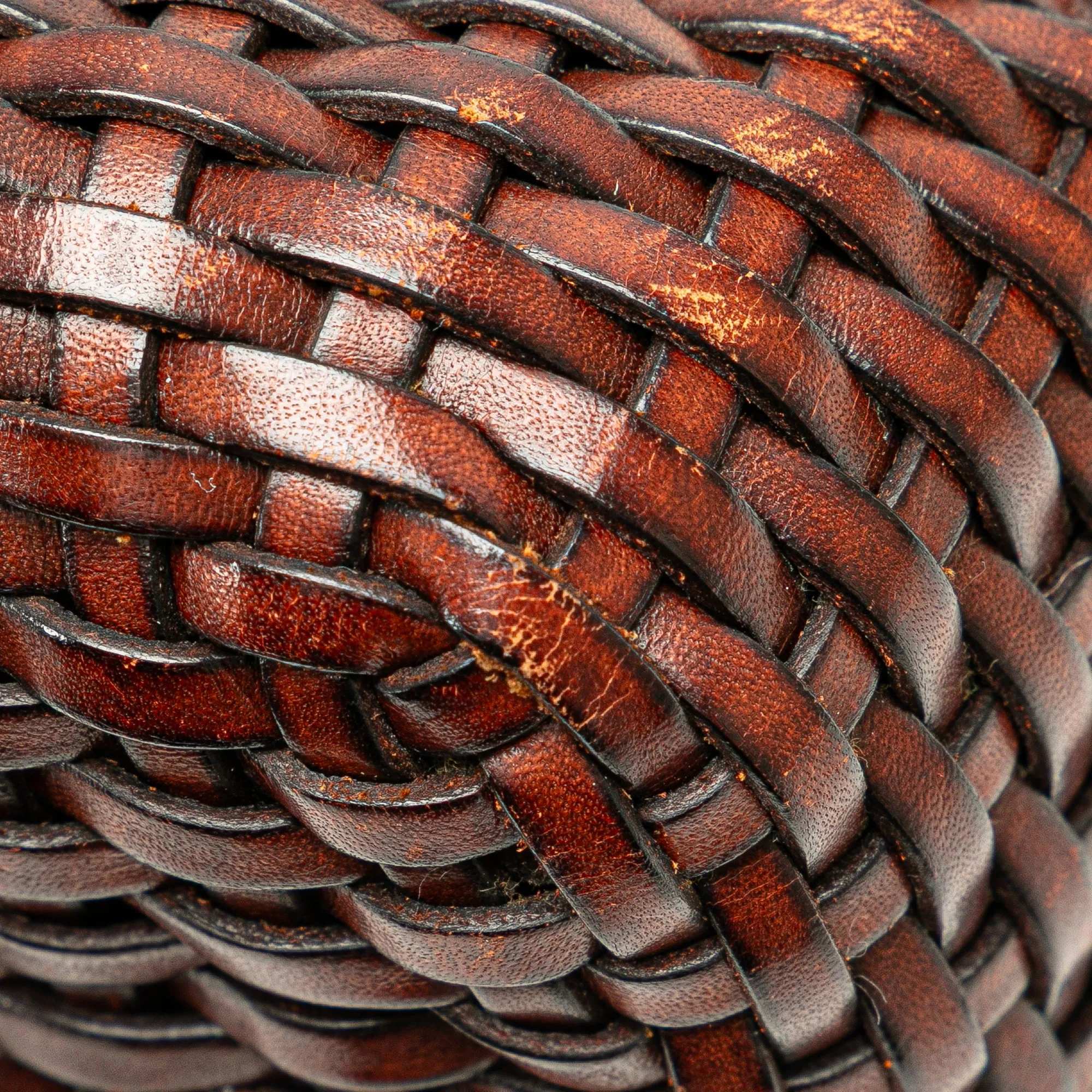Woven Leather Bamboo Satchel