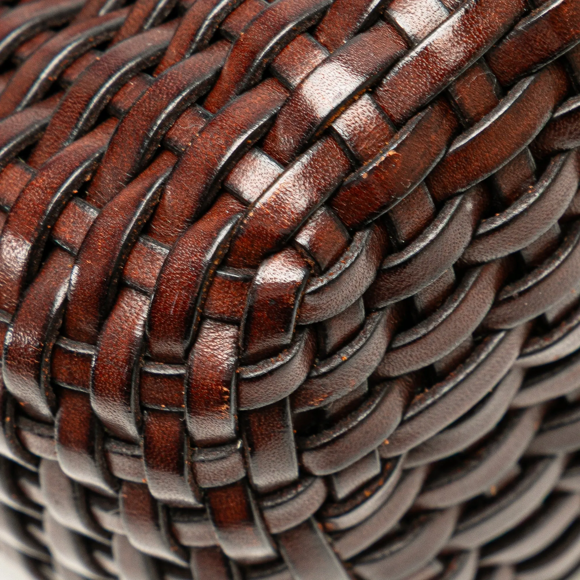 Woven Leather Bamboo Satchel