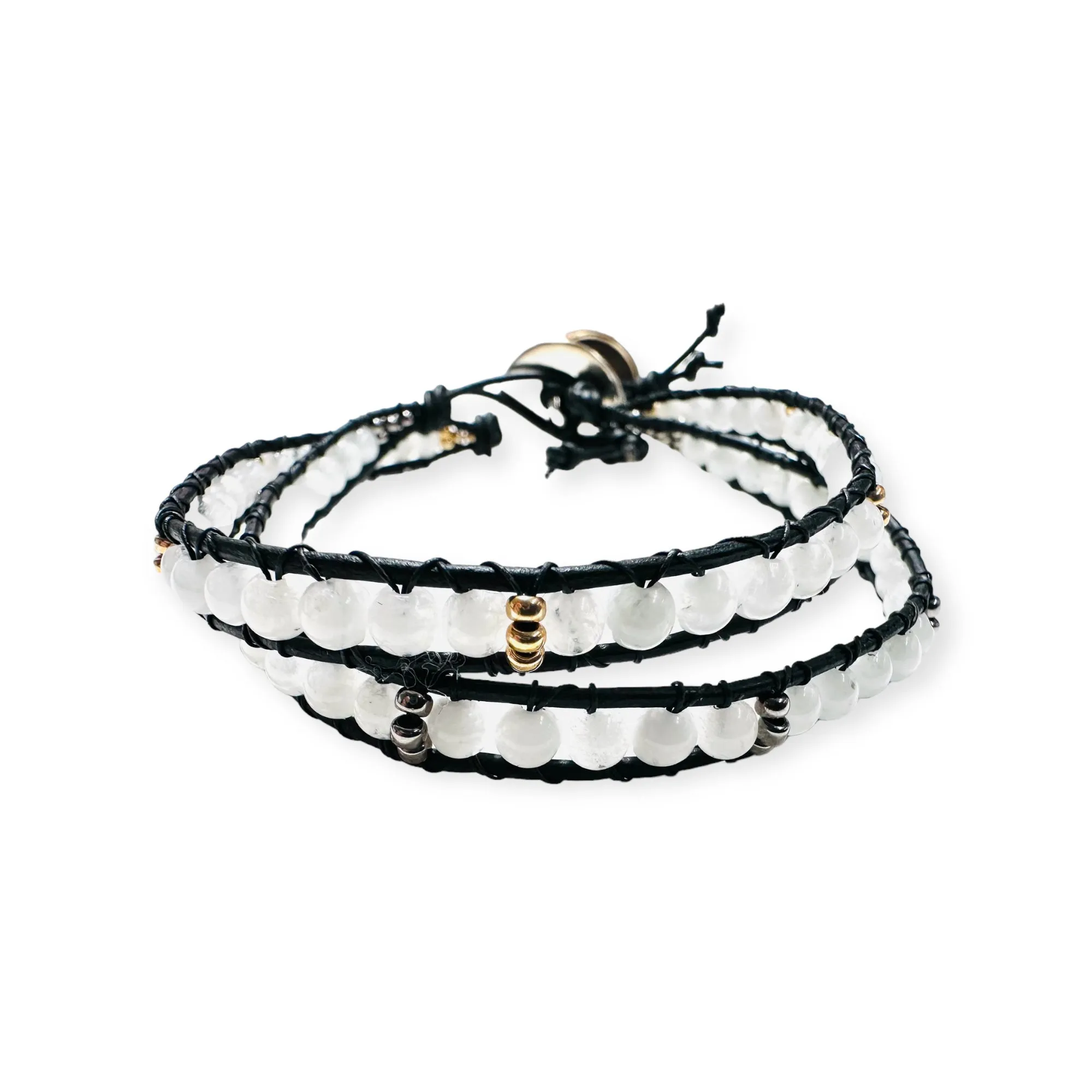 Wrap Bracelet, Power Gemstone Leather Bracelet, Single leather wrap gemstone bracelet-Power Bracelet