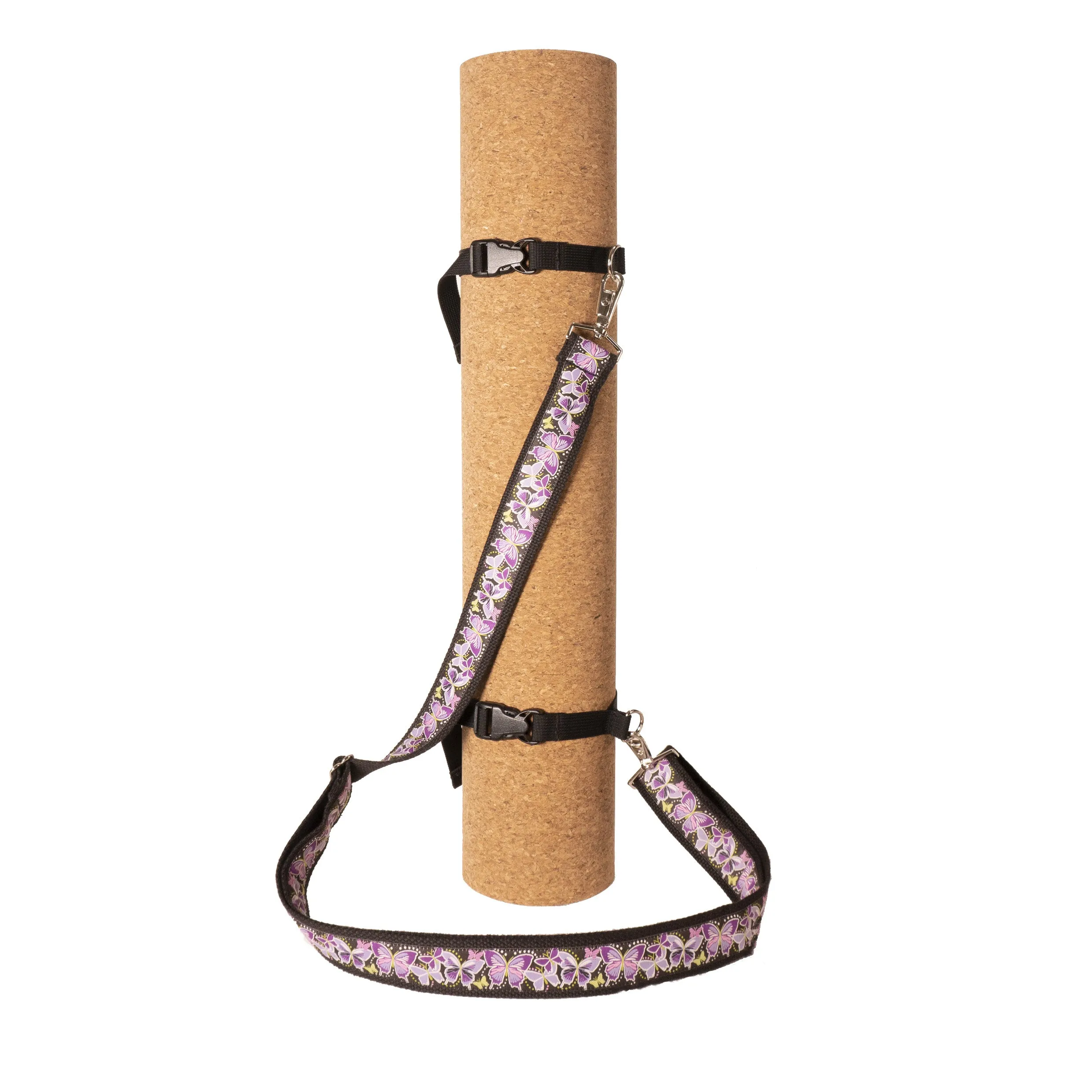 Yoga Mat Strap - B&W Hibiscus