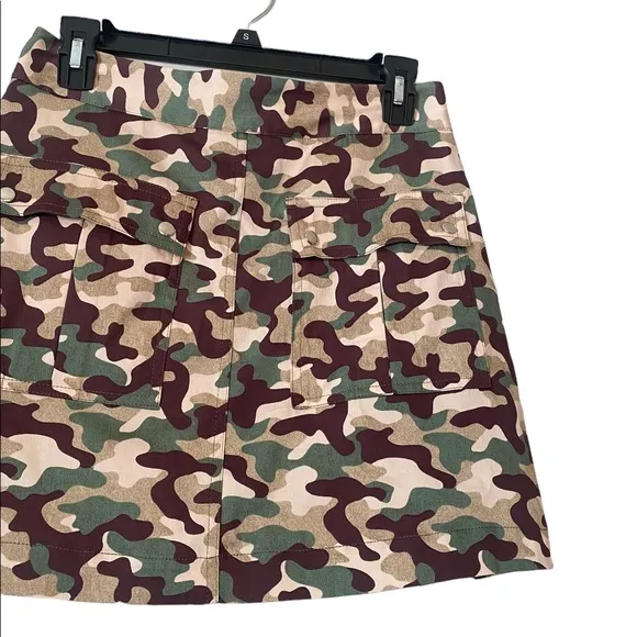 Zara Brown and Green Camouflage Skirt/Skort