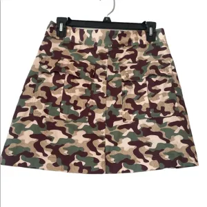 Zara Brown and Green Camouflage Skirt/Skort