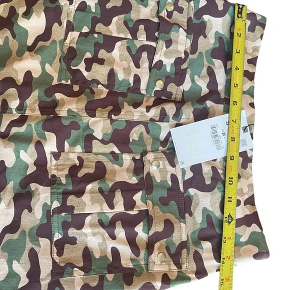 Zara Brown and Green Camouflage Skirt/Skort