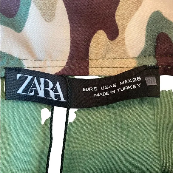 Zara Brown and Green Camouflage Skirt/Skort