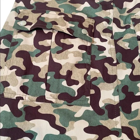 Zara Brown and Green Camouflage Skirt/Skort