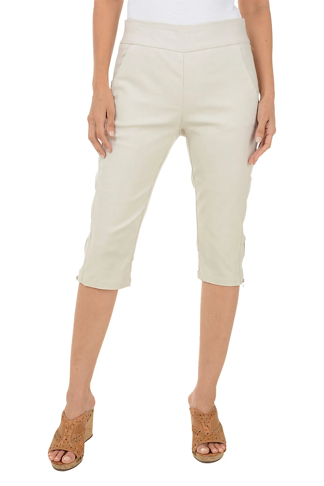 Zip Hem Pull-On Clamdigger Pant